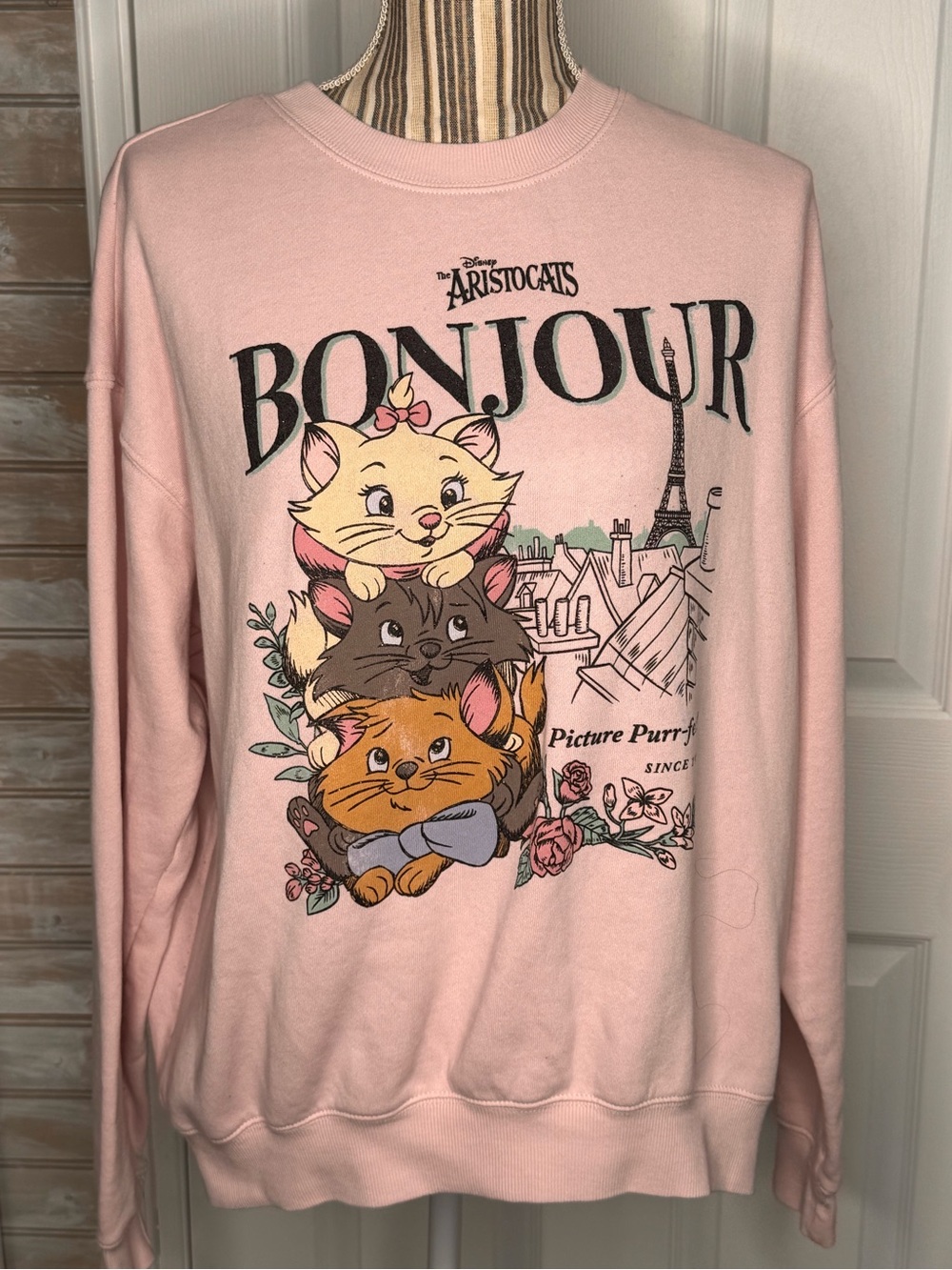 Disney The Aristocats pink pullover sweatshirt